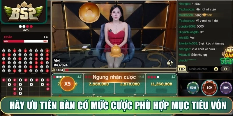 Hãy ưu tiên bàn có mức cược phù hợp mục tiêu vốn khi chơi tại casino